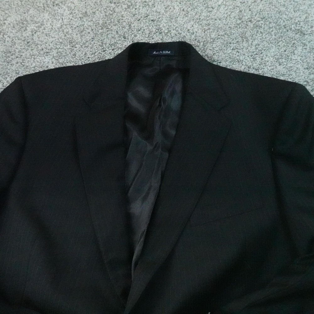 Daniel Cremieux Blazer Mens 44R Black Stripe Loro Piana Wool Sport Coat Jacket - Picture 1 of 16
